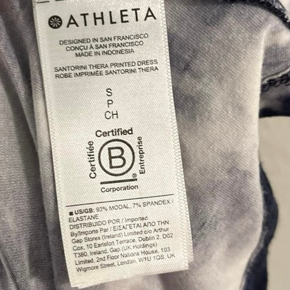 ATHLETA Santorini Thera Dress Tie Dye Stripe Navy S Coastal Resort Lounge Beach - Picture 7 of 7